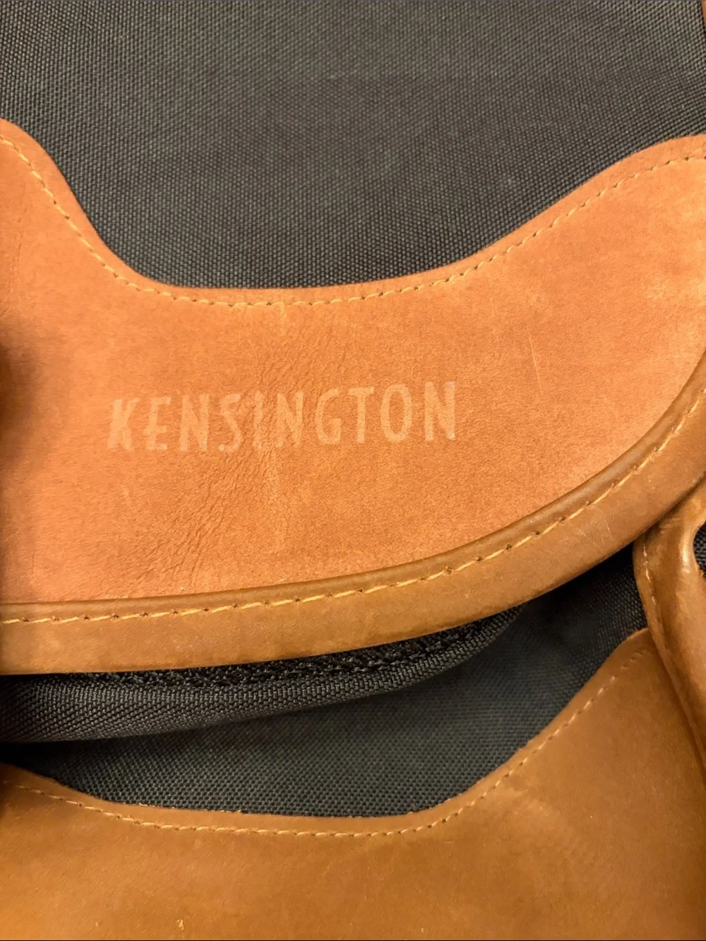 Kensington Messenger Bag Backpack 18x16x5 Black Brown Laptop Compartment